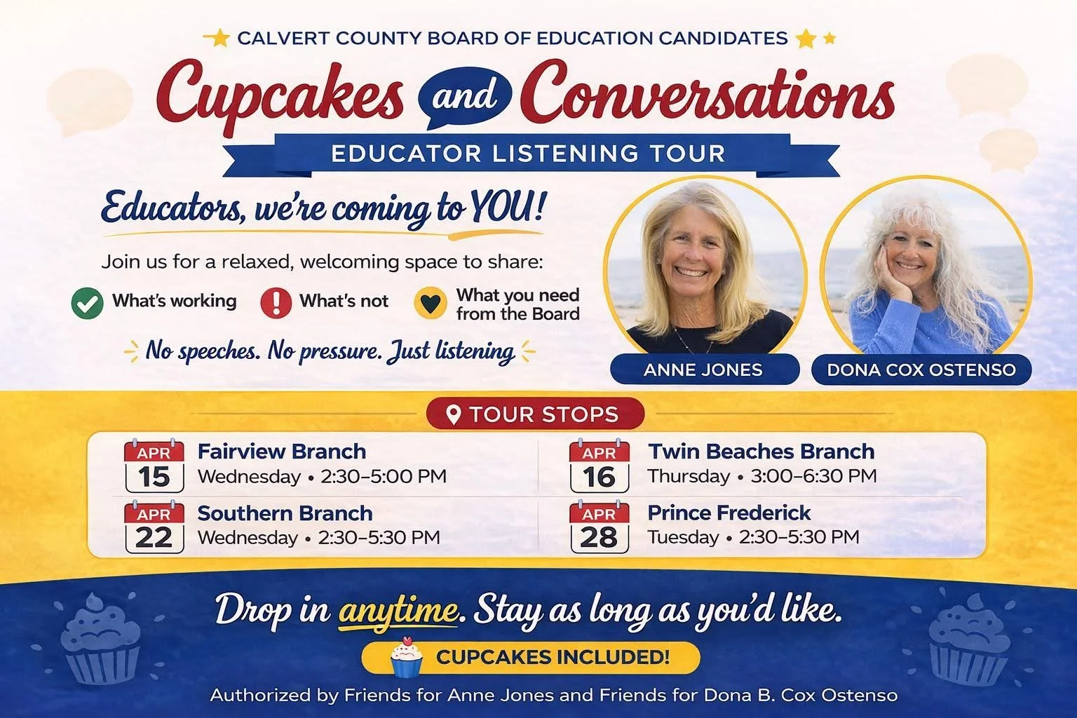 Cupcakes and Conversations w/ Board of Education Candidates