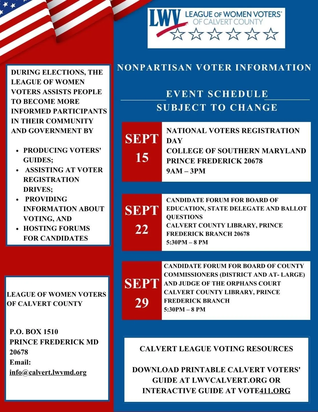 League of Women Voters Candidate Forum 1