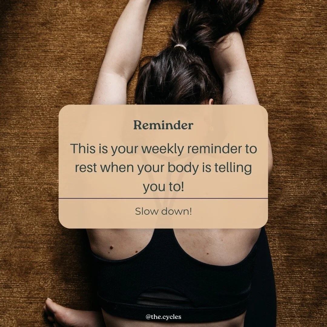 It's hard to prioritise rest with our busy lives and societies value and emphasis on productivity and performance. But your body isn't in the way, it's leading the way. So this is your reminder to SLOW DOWN if that's what your body is tell you to xx⁠