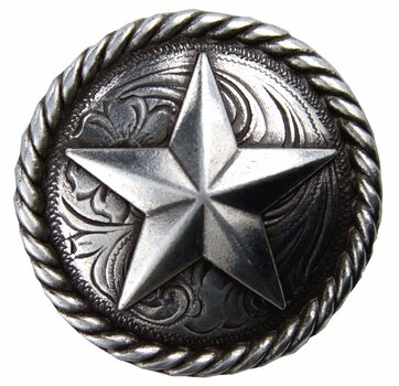 Antique Silver Rope Edge Star Concho — Conchos Australia