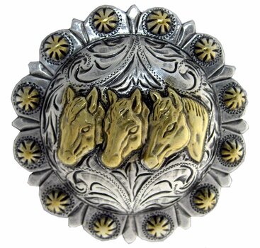 Concho #054 25mm Western Zaum Longhorn Beere Antik Silber Conchos Concha 
