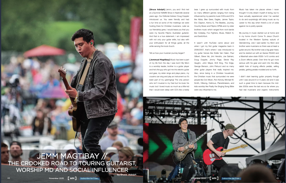 Worship Musician Magazine Interview - November 2025