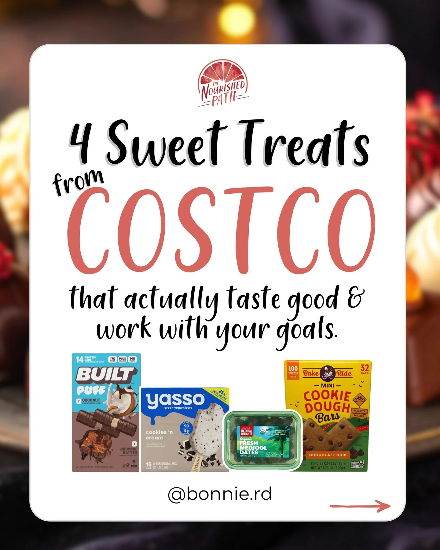 Because sometimes we all need a lil&rsquo; treat to help us create healthy habits. What else would you add?
.
.
.
.
.
.
.
#TheNourishedPath #healthysweets #flexibledieting #costcofinds #newyeargoals