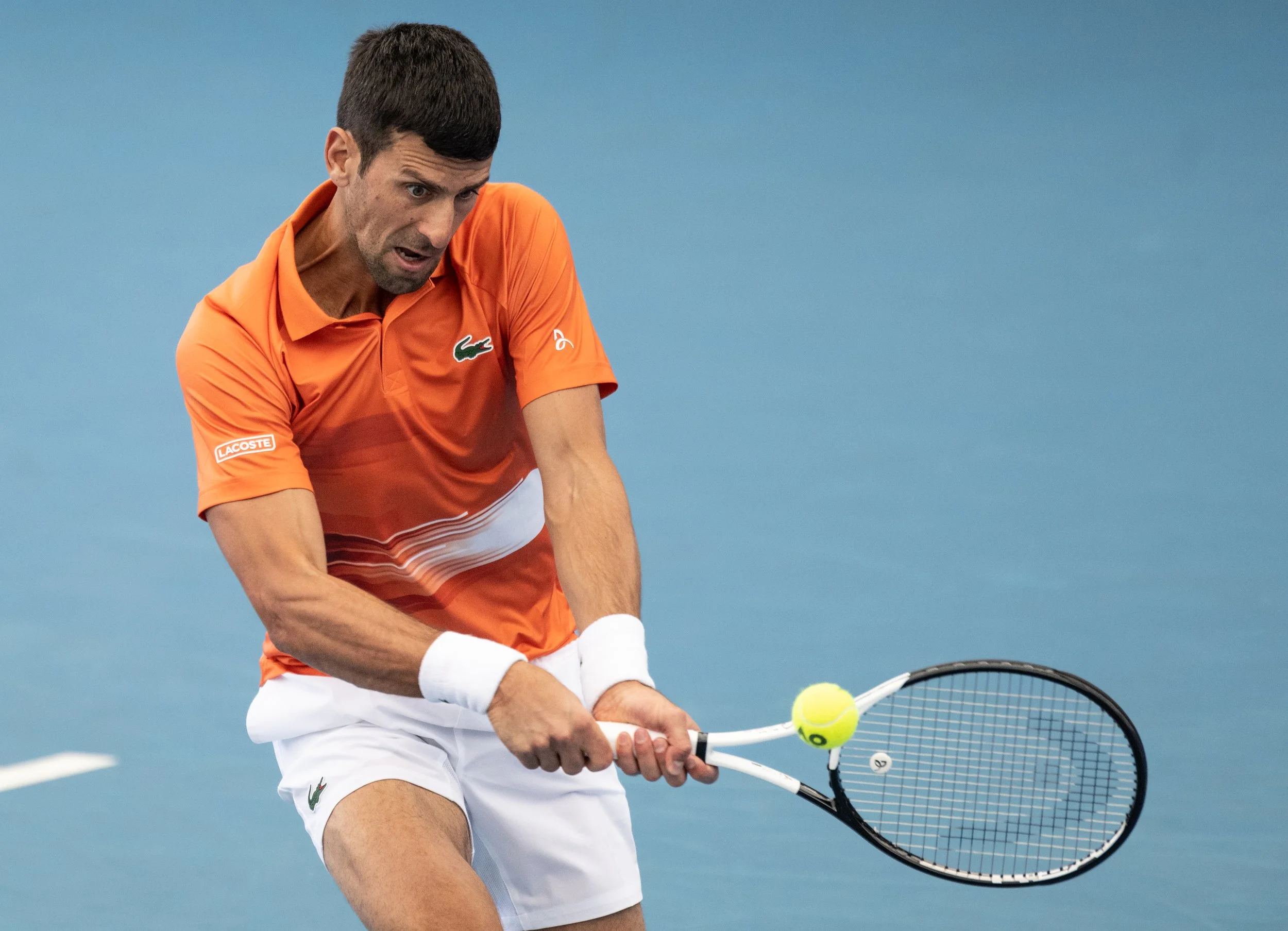 Novak Djokovic competes at the Adelaide International 3 January 2023