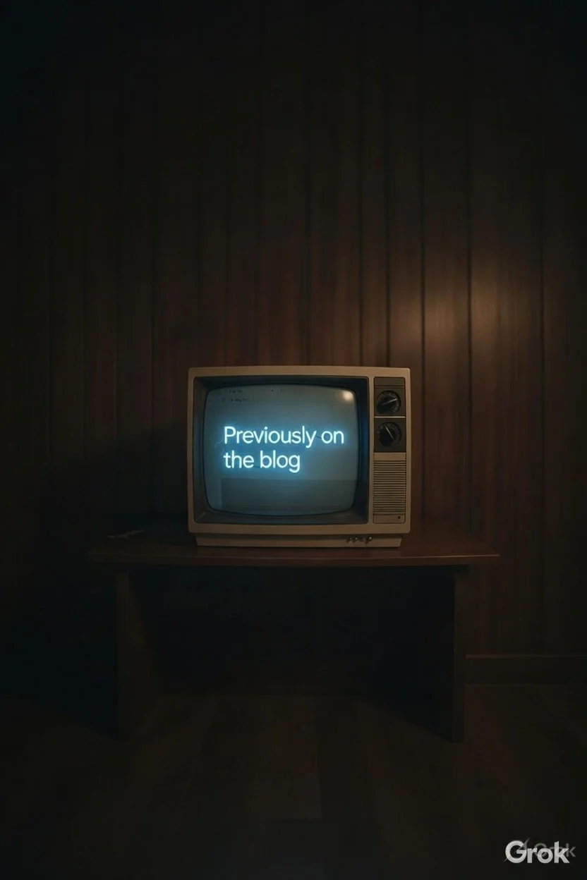 Retro style TV with the words Previously on the blog