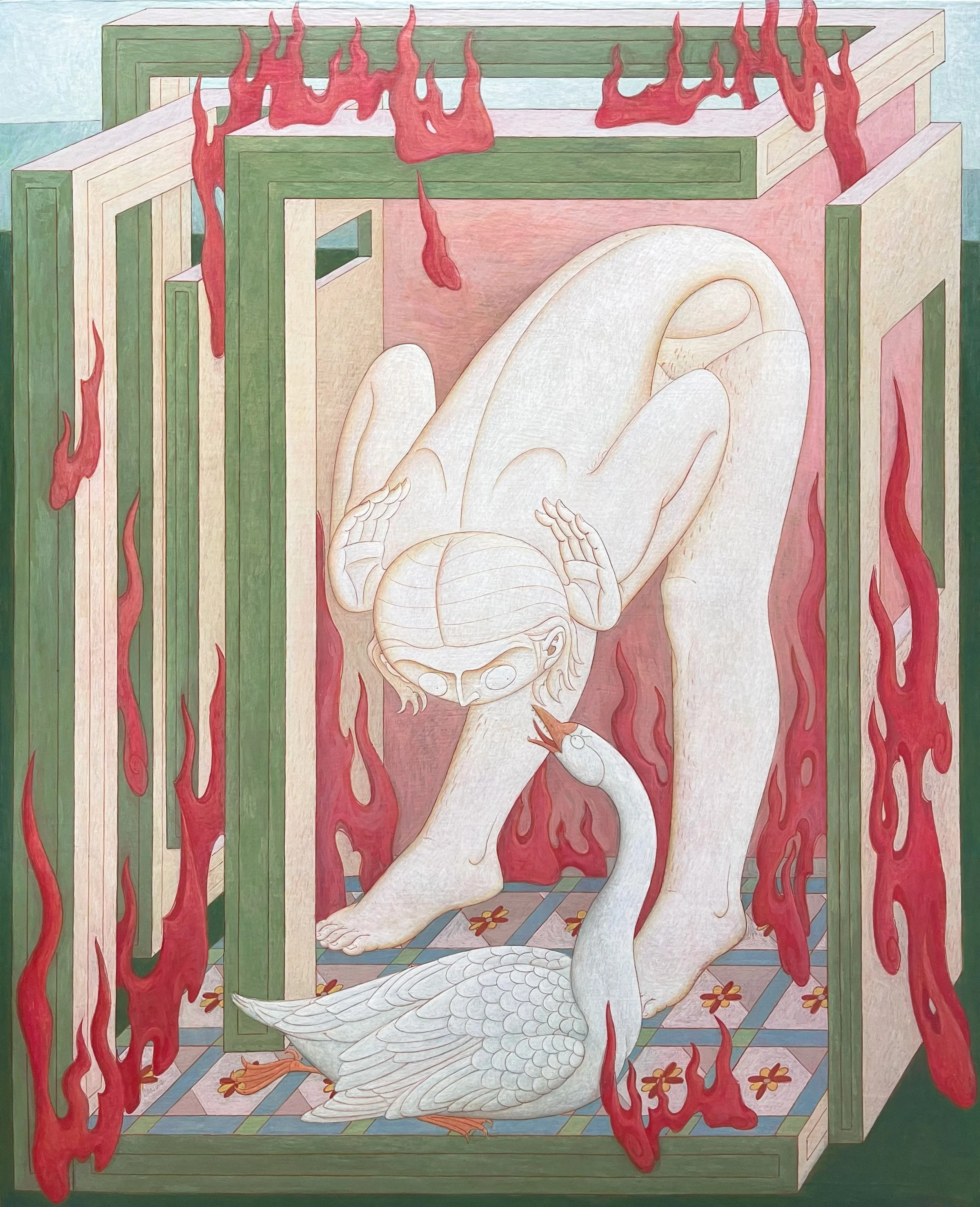 h《怒鹅》 80×65cm  木板坦培拉 2025年.jpg