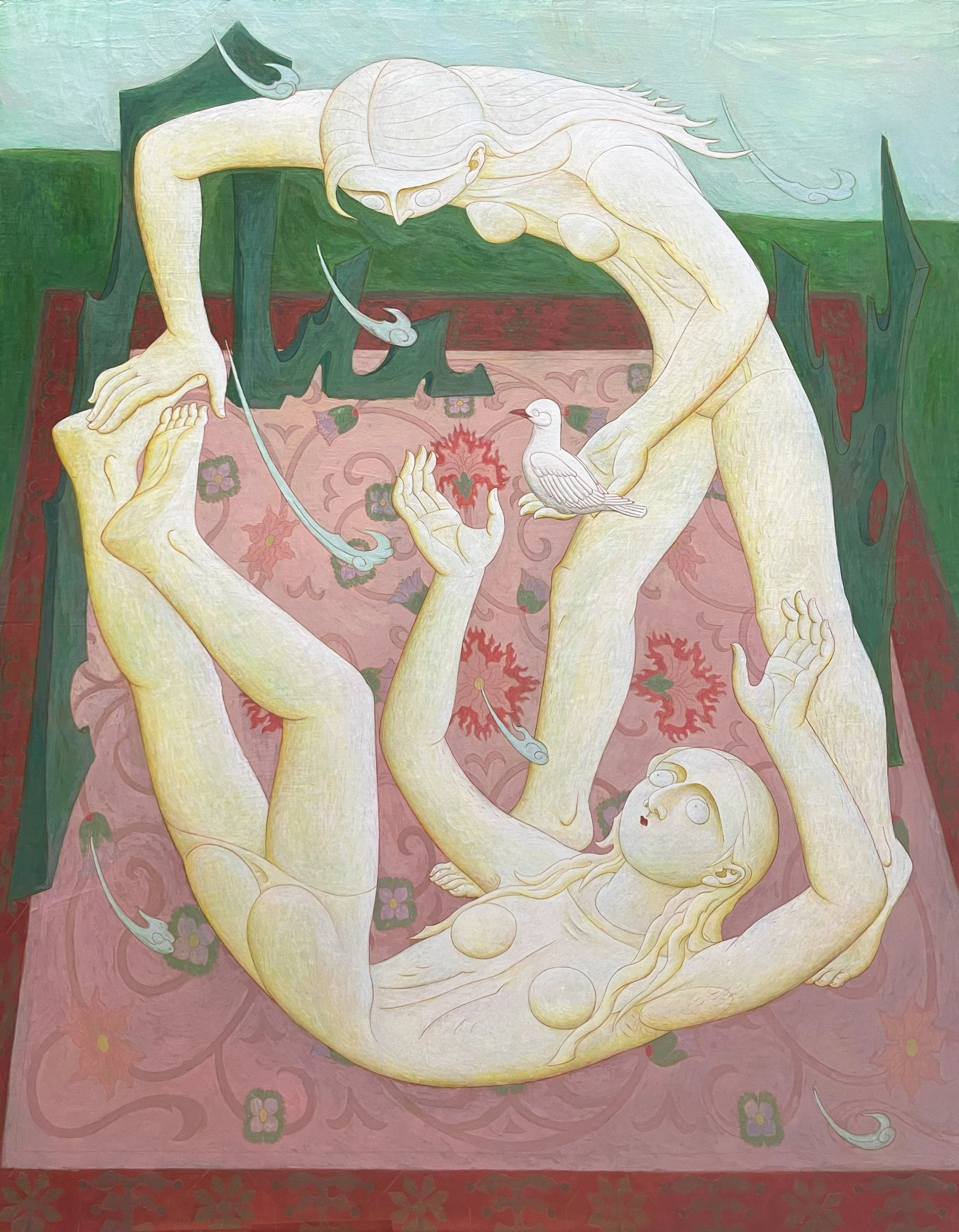 e《绿野的风-3》 90×70cm  木板坦培拉 2025年.jpg
