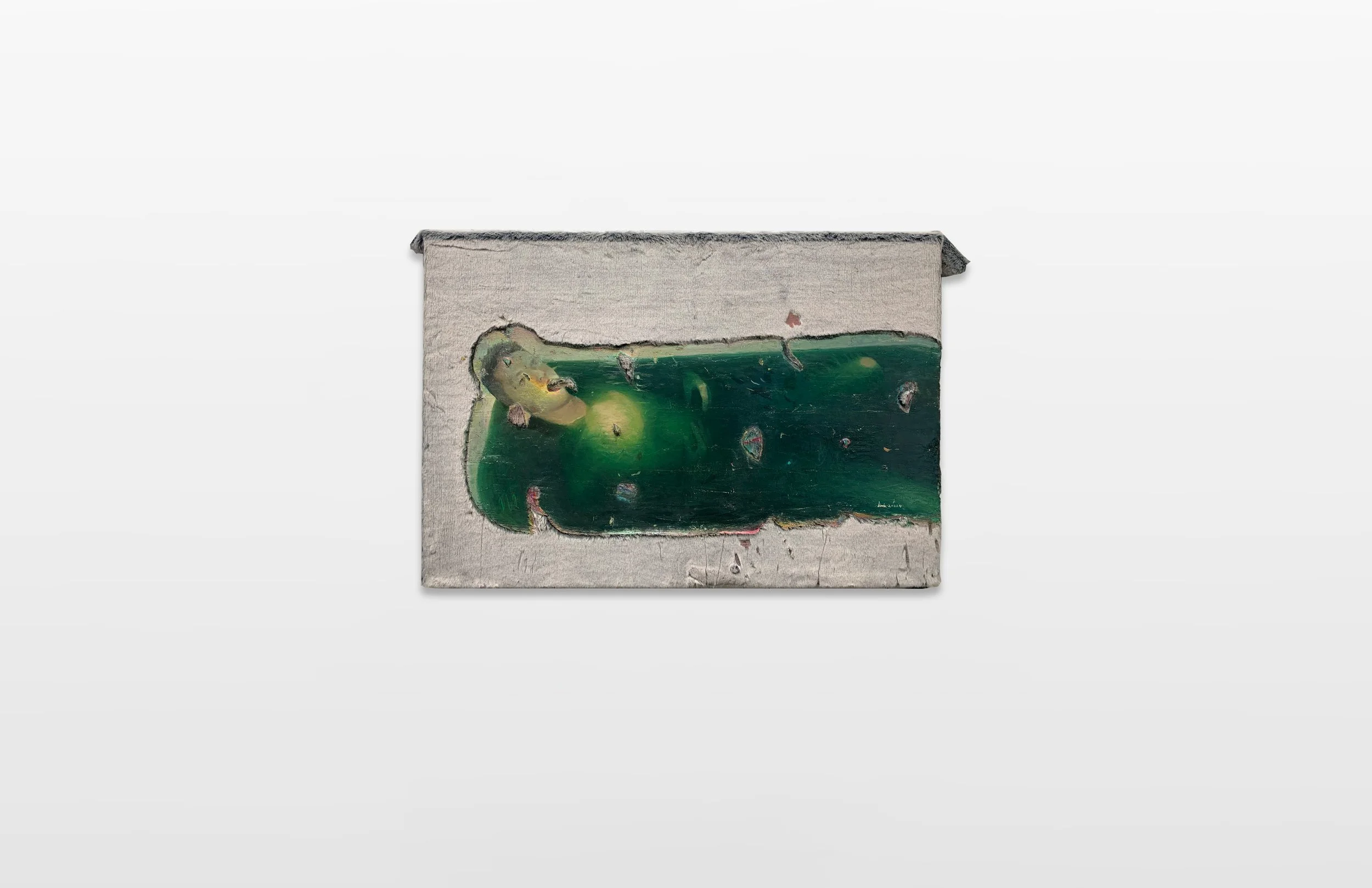 《浸入者之二》 152X102cm 2021年 仿制皮草上 综合材料绘画.jpg