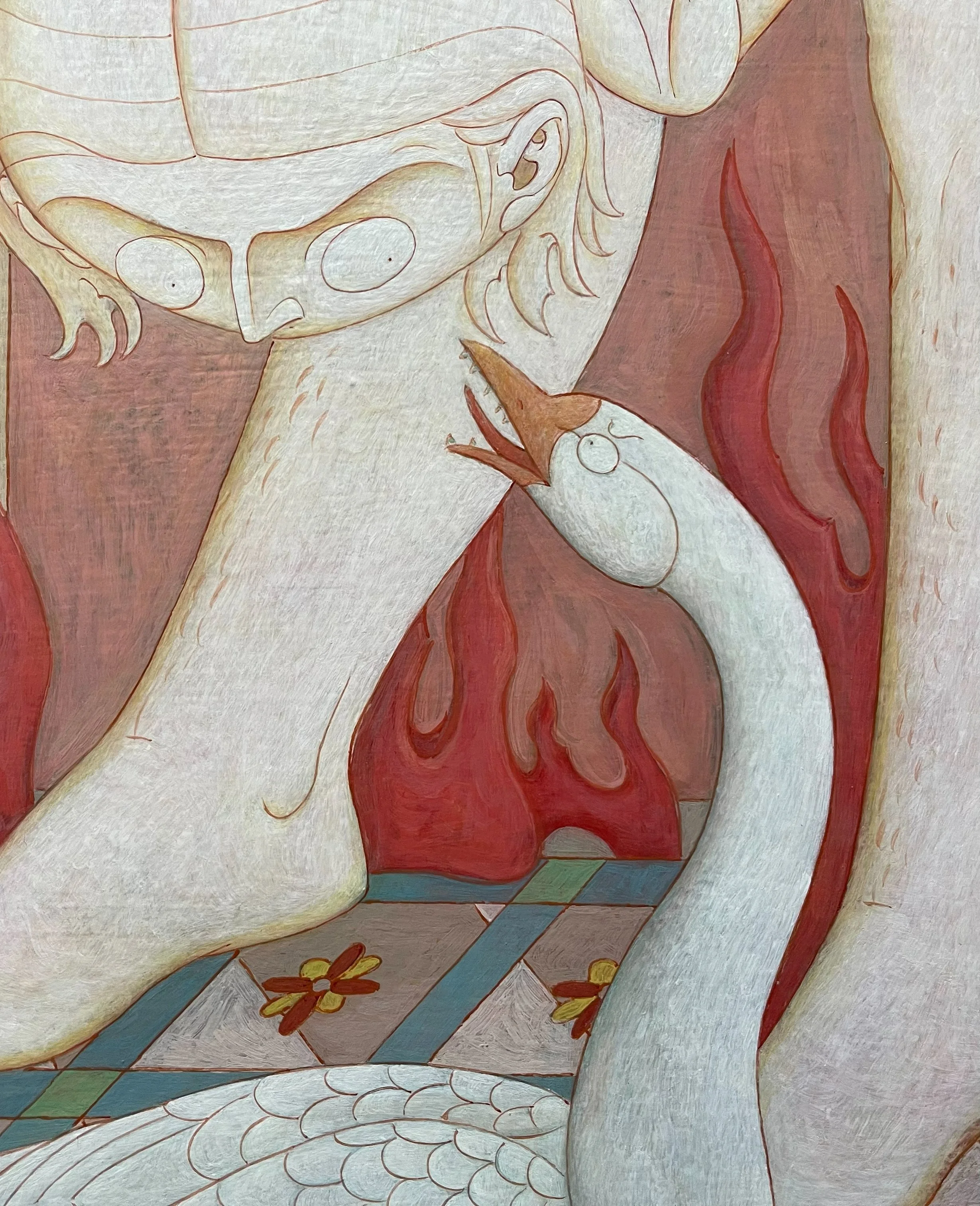 h2《怒鹅》 80×65cm  木板坦培拉 2025年.jpg