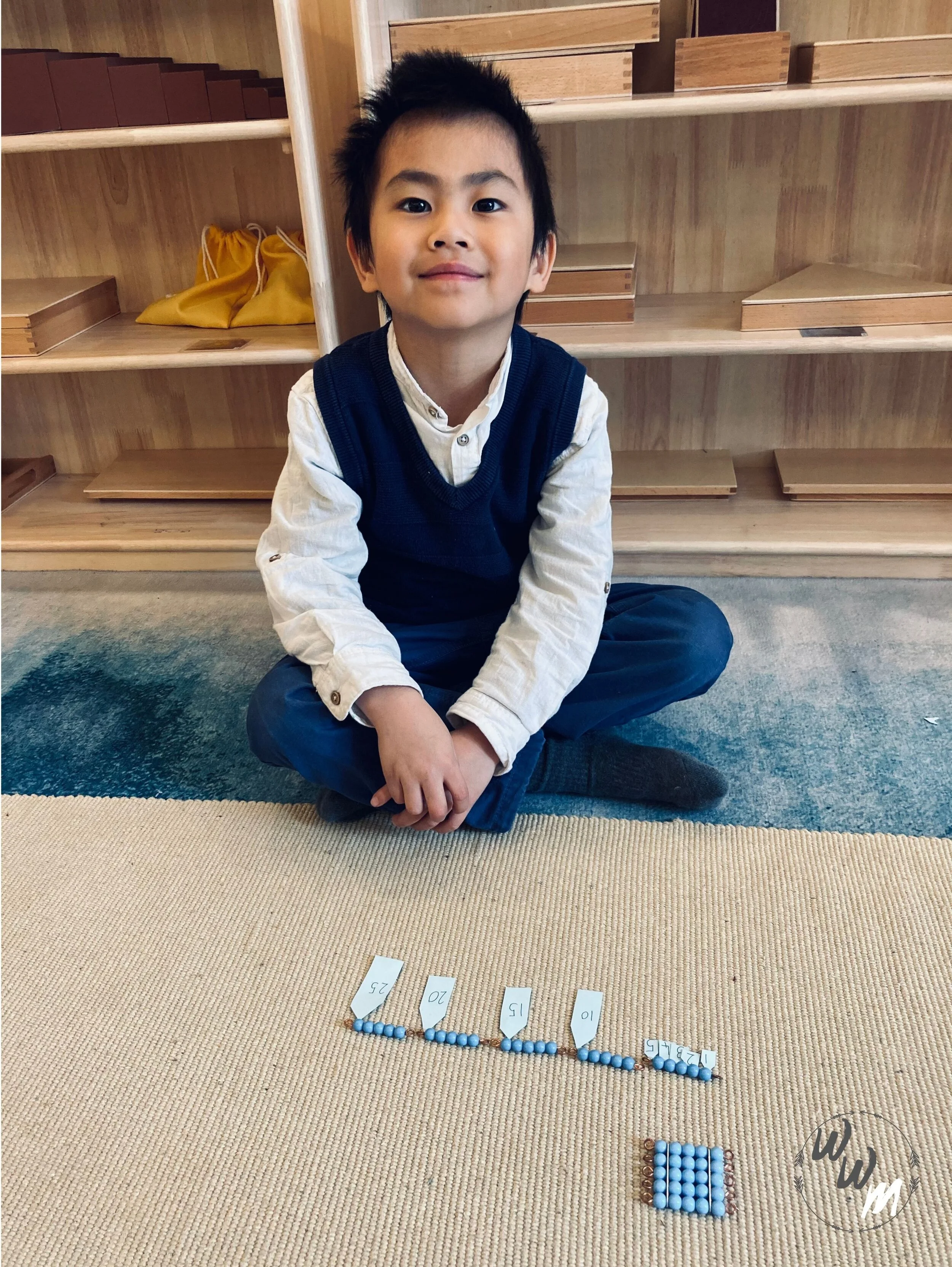 Montessori Bead chain showing the square of a number — The Wonderful