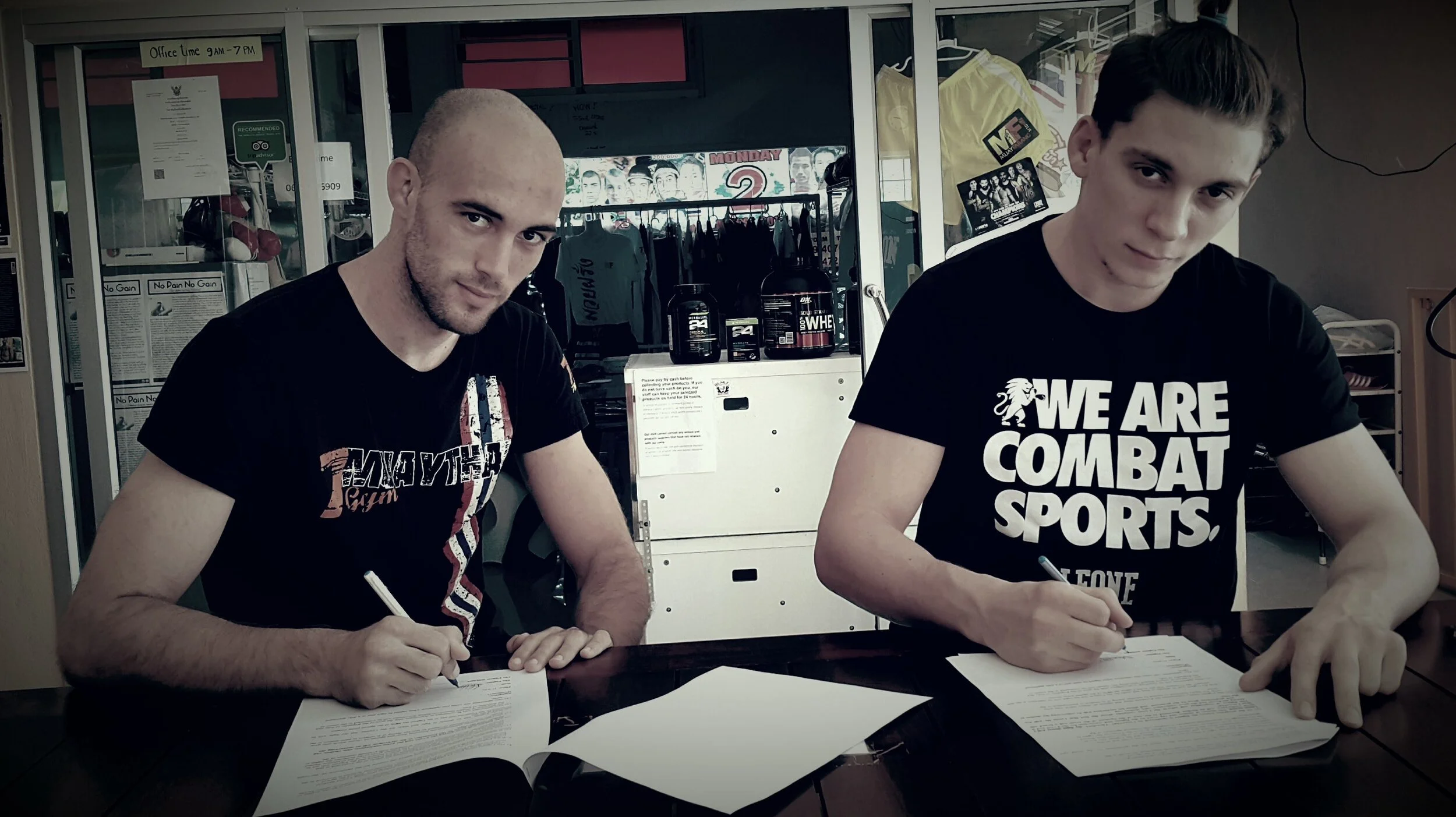 Mathias Gallo Cassarino e Carlos Coello firmano per ThaiboxeMania
