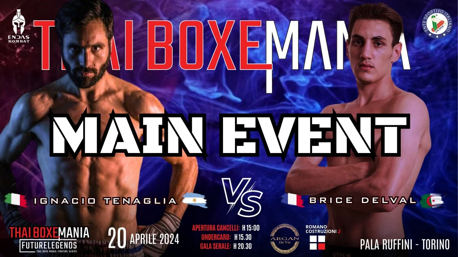 Annuncio Ufficiale: Ignacio Tenaglia Sfiderà Brice Delval nel Main Event di Thaiboxe Mania 2024