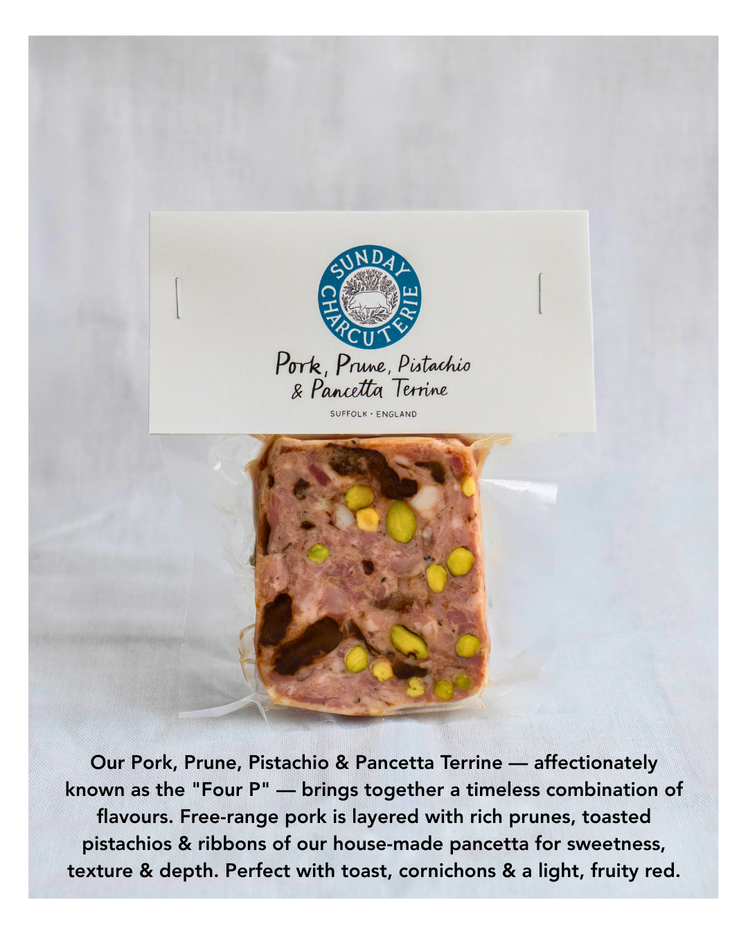 Sunday Charcuterie - Pork, Prune & Pistachio Terrine