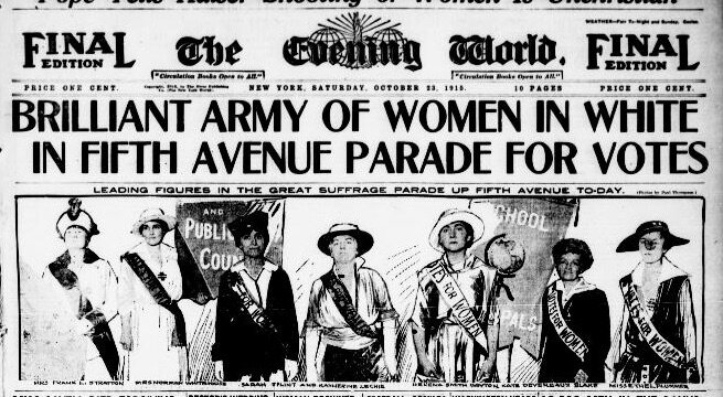 Suffrage March on October 23, 1925 in NYC (New York Evening World)