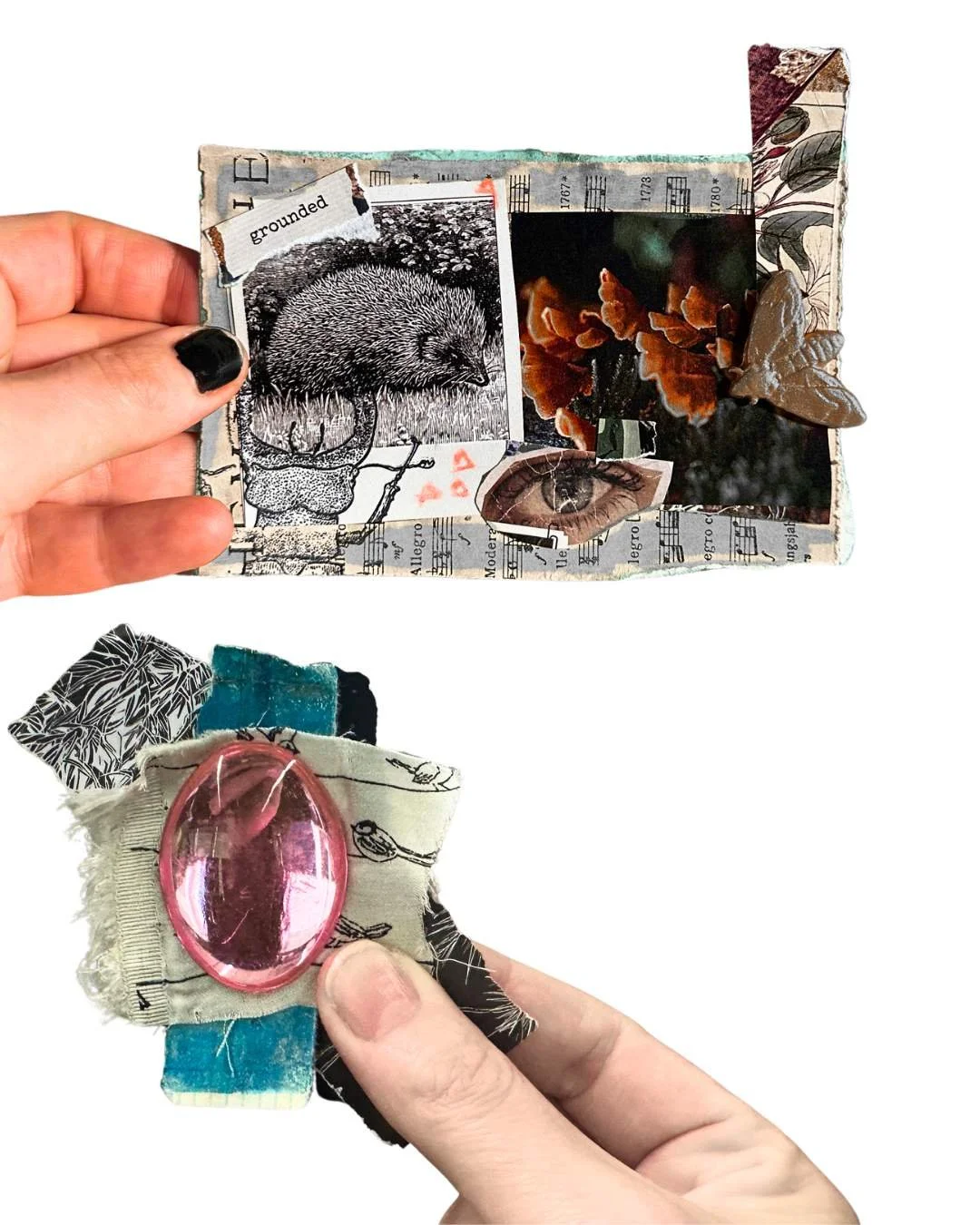 cutout overview of 2 collage mixed media art gemlins.jpg