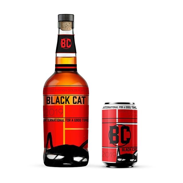 Hit me up if you know how to make whiskey 😅
.
.
.
.
#blackcat #whiskey #productdesign #cat #illustrationartist #red #gold #couldbereal