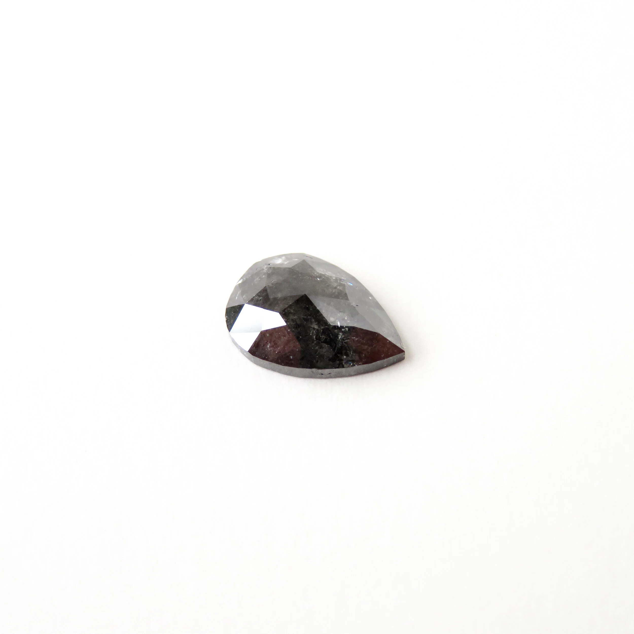 rose cut pear shape salt and pepper diamond