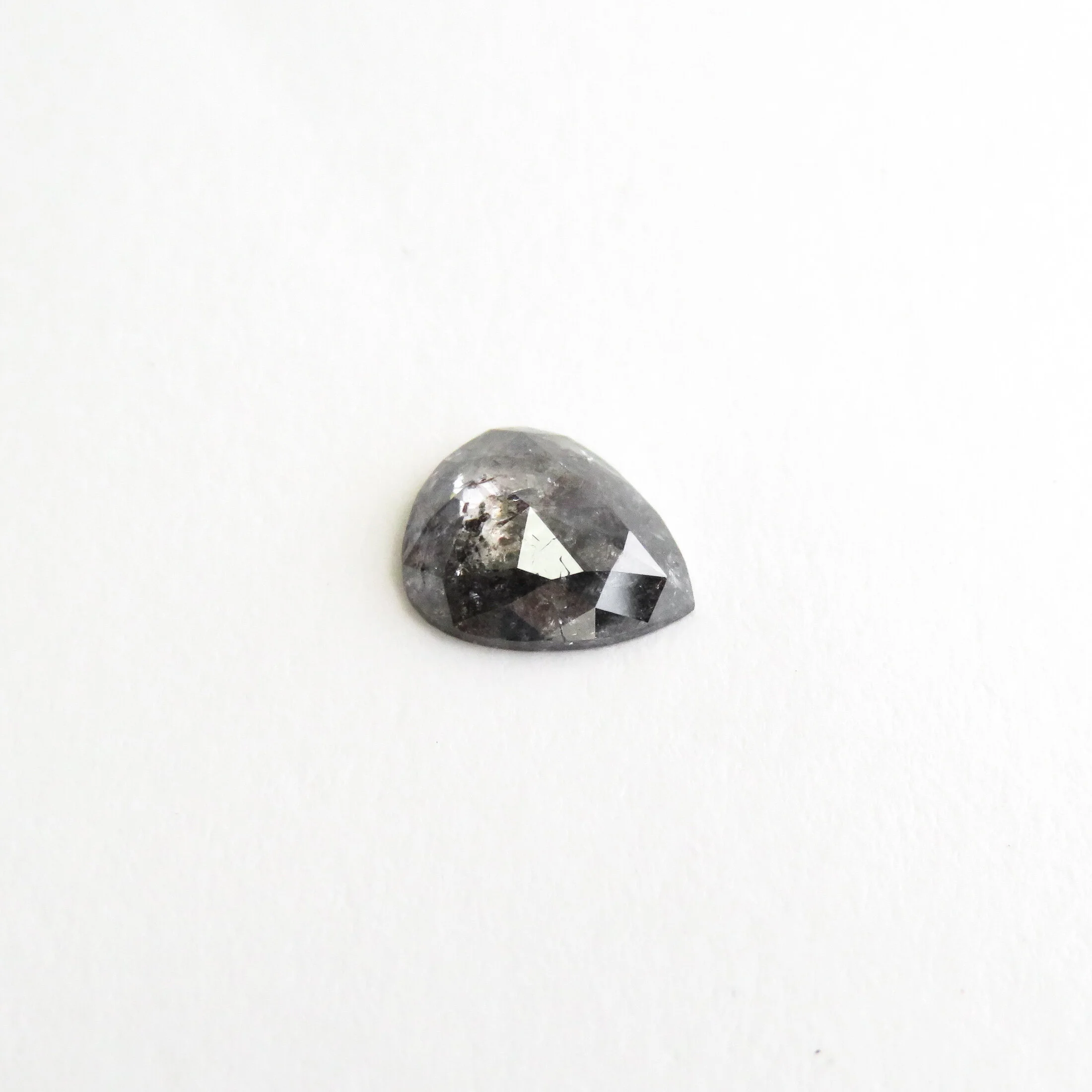 rose cut pear shape salt and pepper diamond
