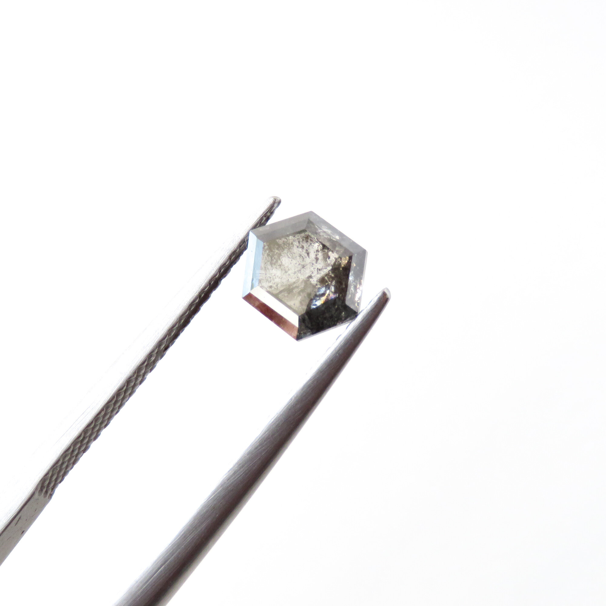 light grey salt and pepper hexagon diamond