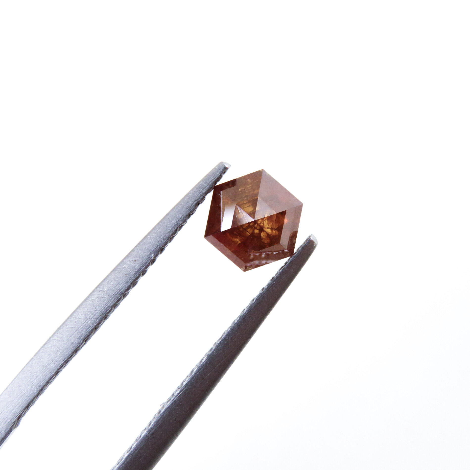 yellowish orange hexagon diamond