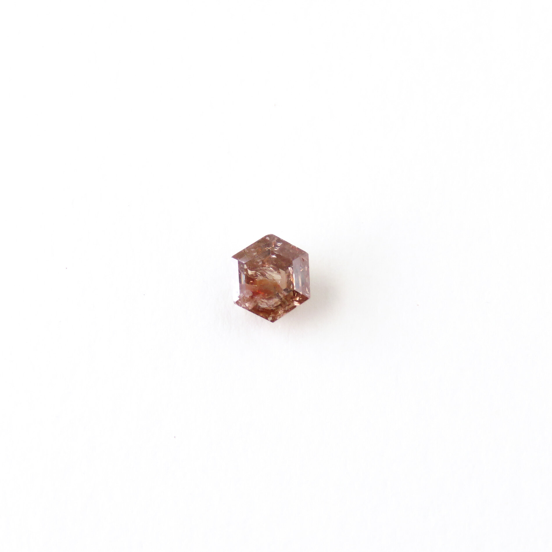 brownish orange hexagon diamond