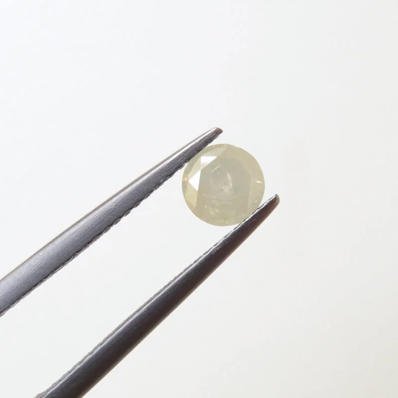 yellow grey loose round brilliant cut diamond