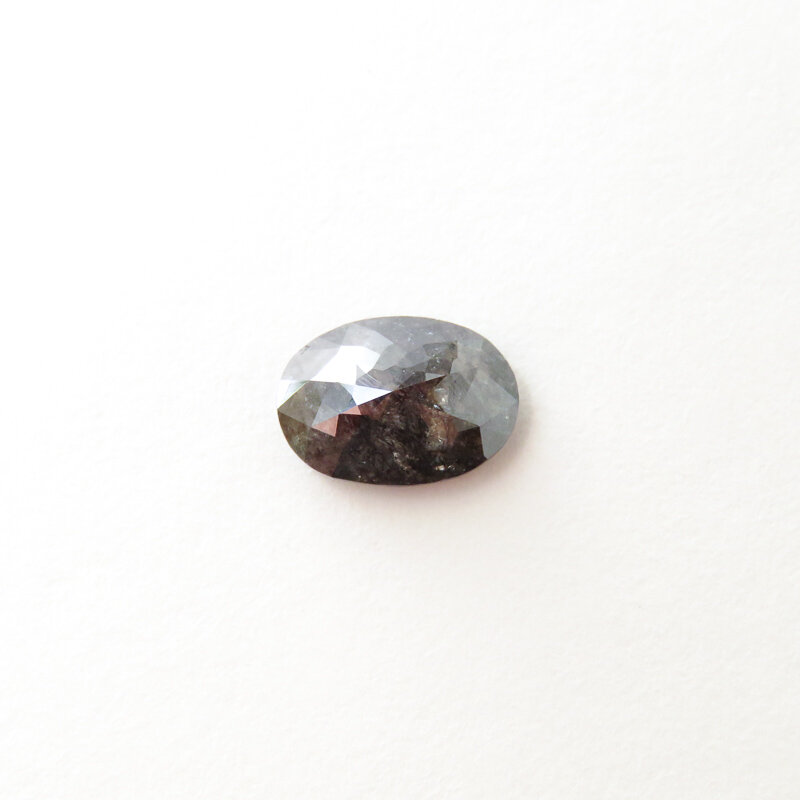 grey mixed cut oval shape diamond