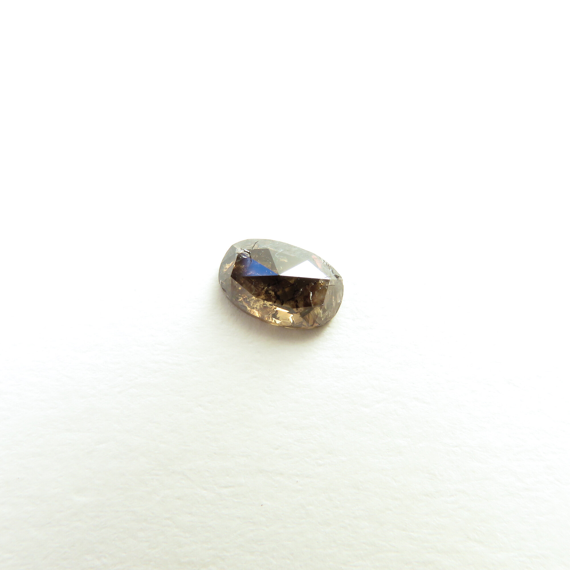 brown rose cut oval diamond