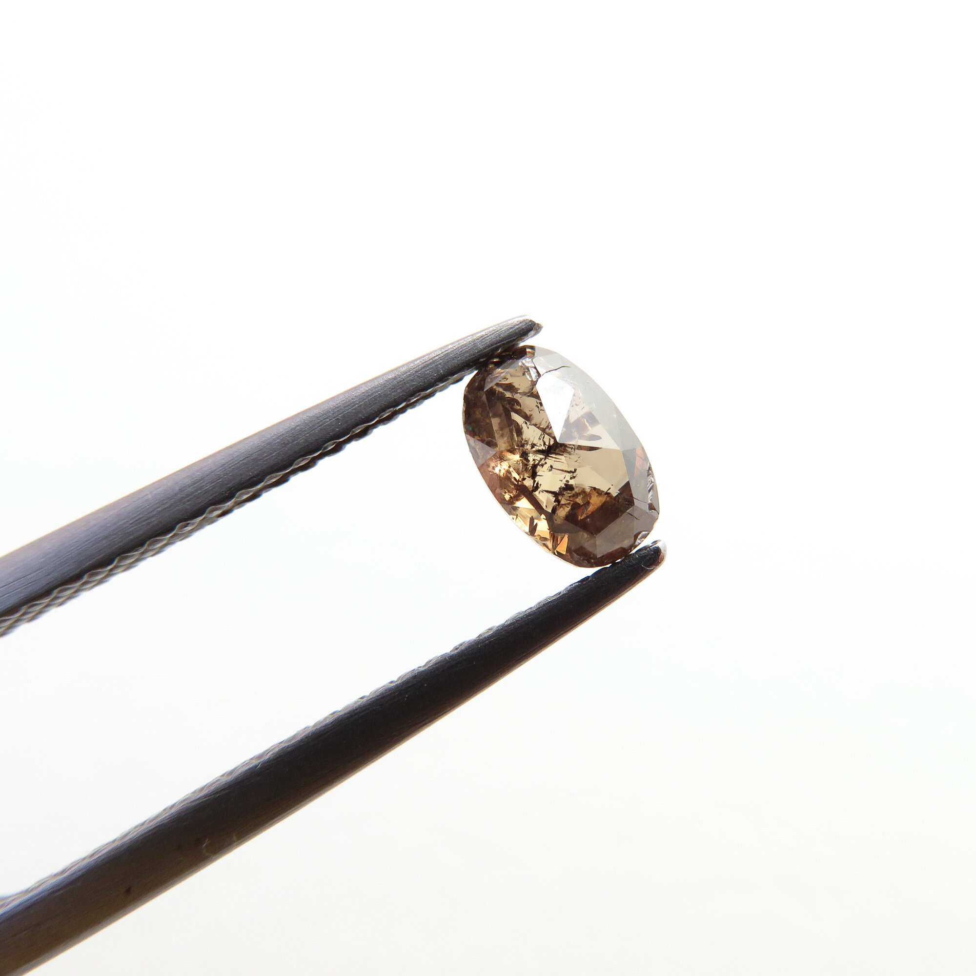 brown mixed cut oval diamond ring settings
