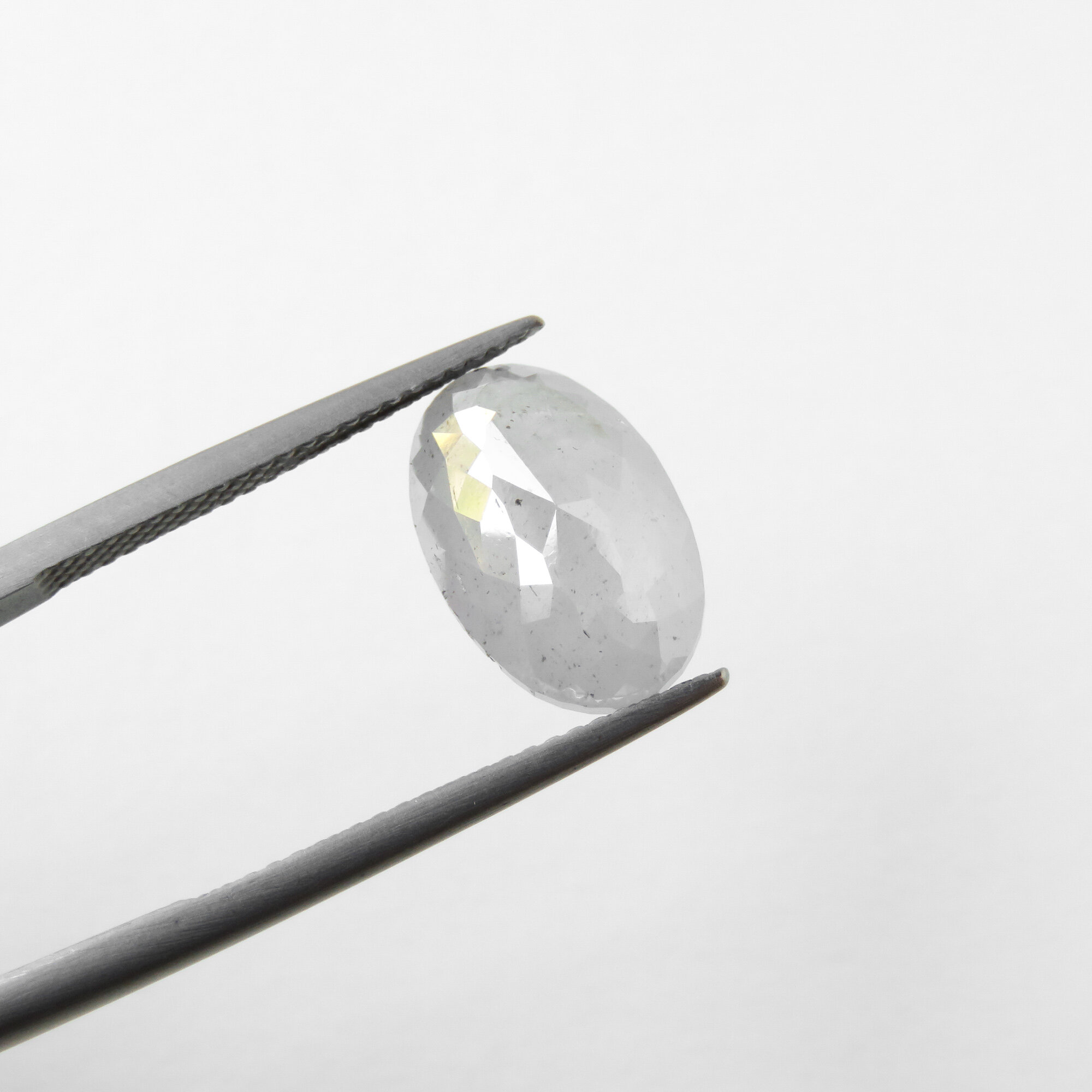 icy white oval rose cut alternate diamond