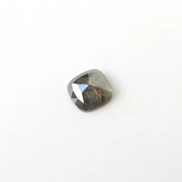 grey rose cut square cushion cut diamond ring