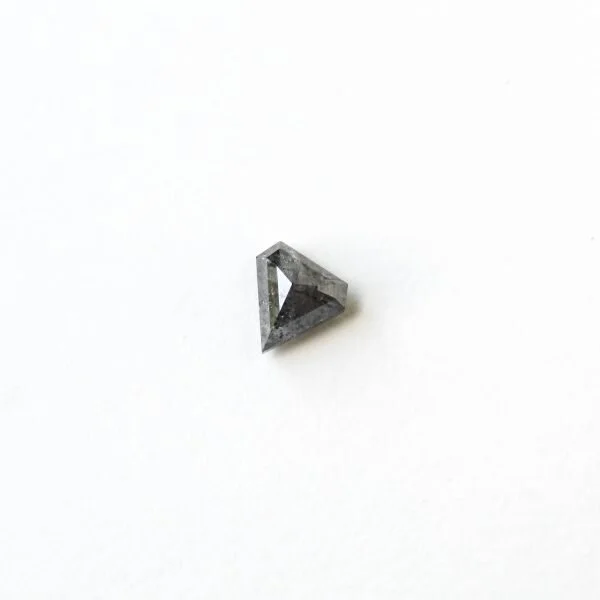 dark grey salt and pepper shield shape diamond