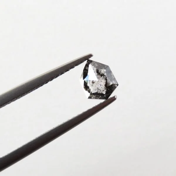 light grey hexagon loose diamond salt and pepper