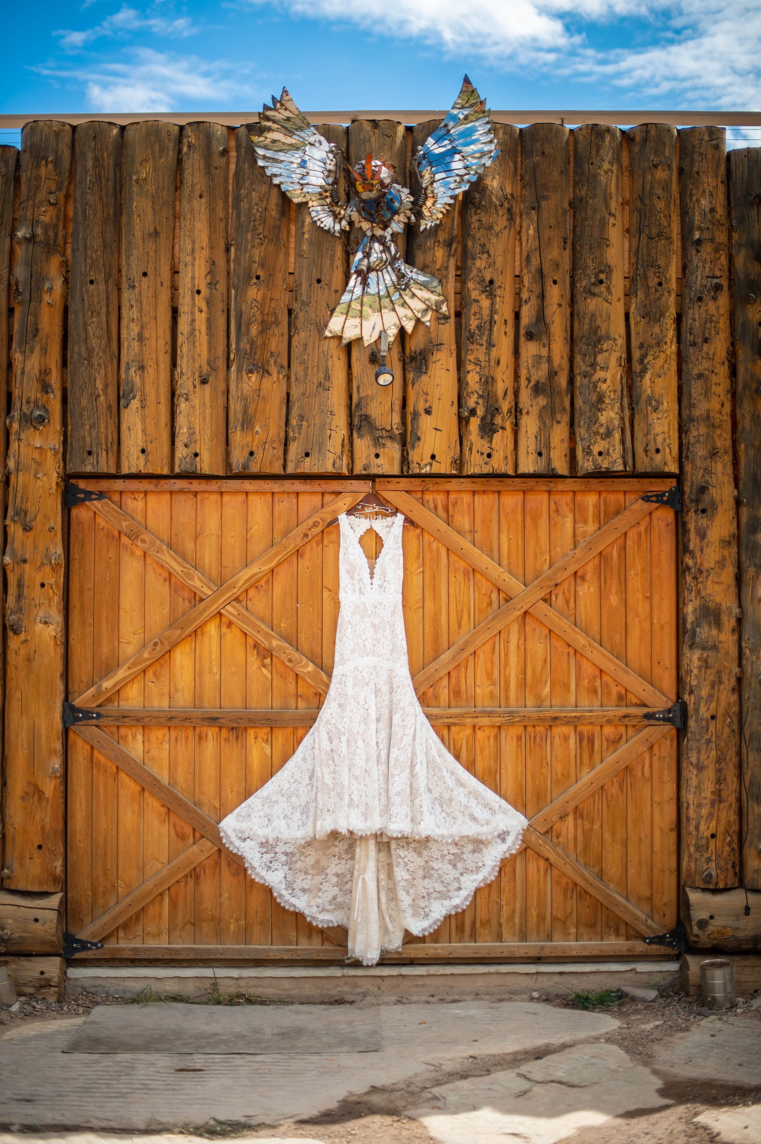 The Dress hanging outside the Siloon