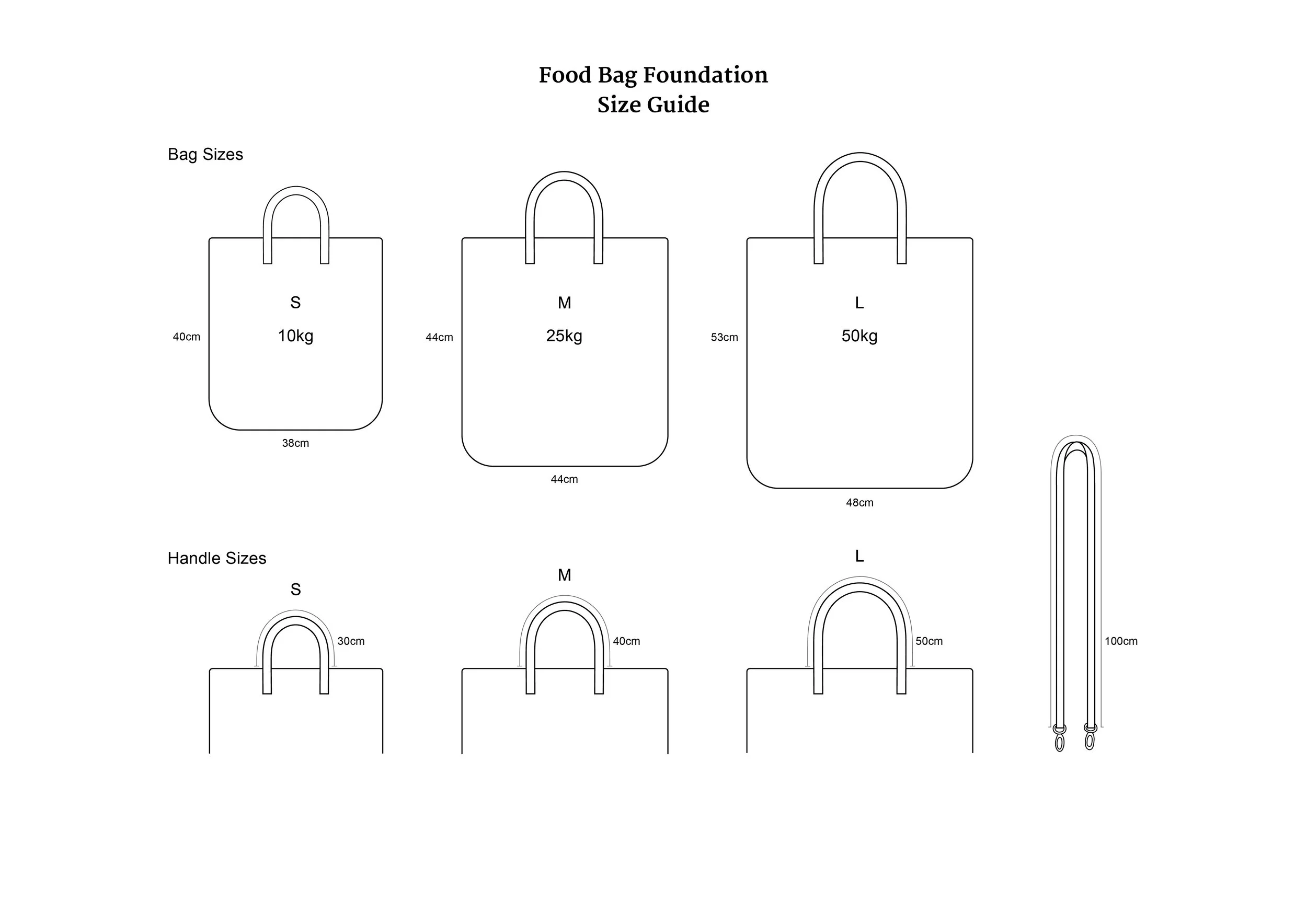 Foodbag Size guide — food bag foundation