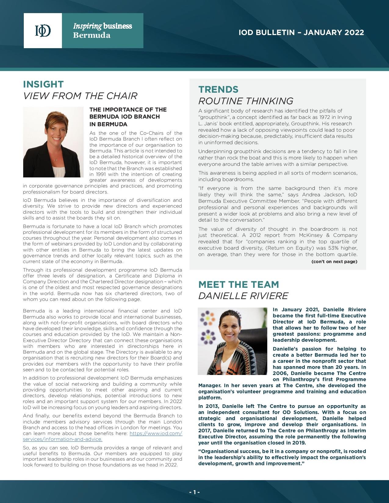 IoD Bulletin - January 2022