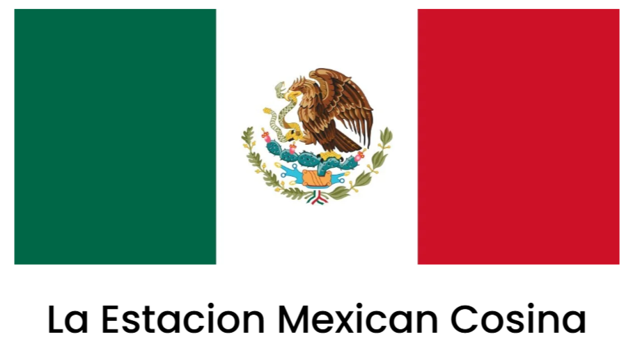 Logo for La Estacion Mexican Cosina featuring Mexico's flag