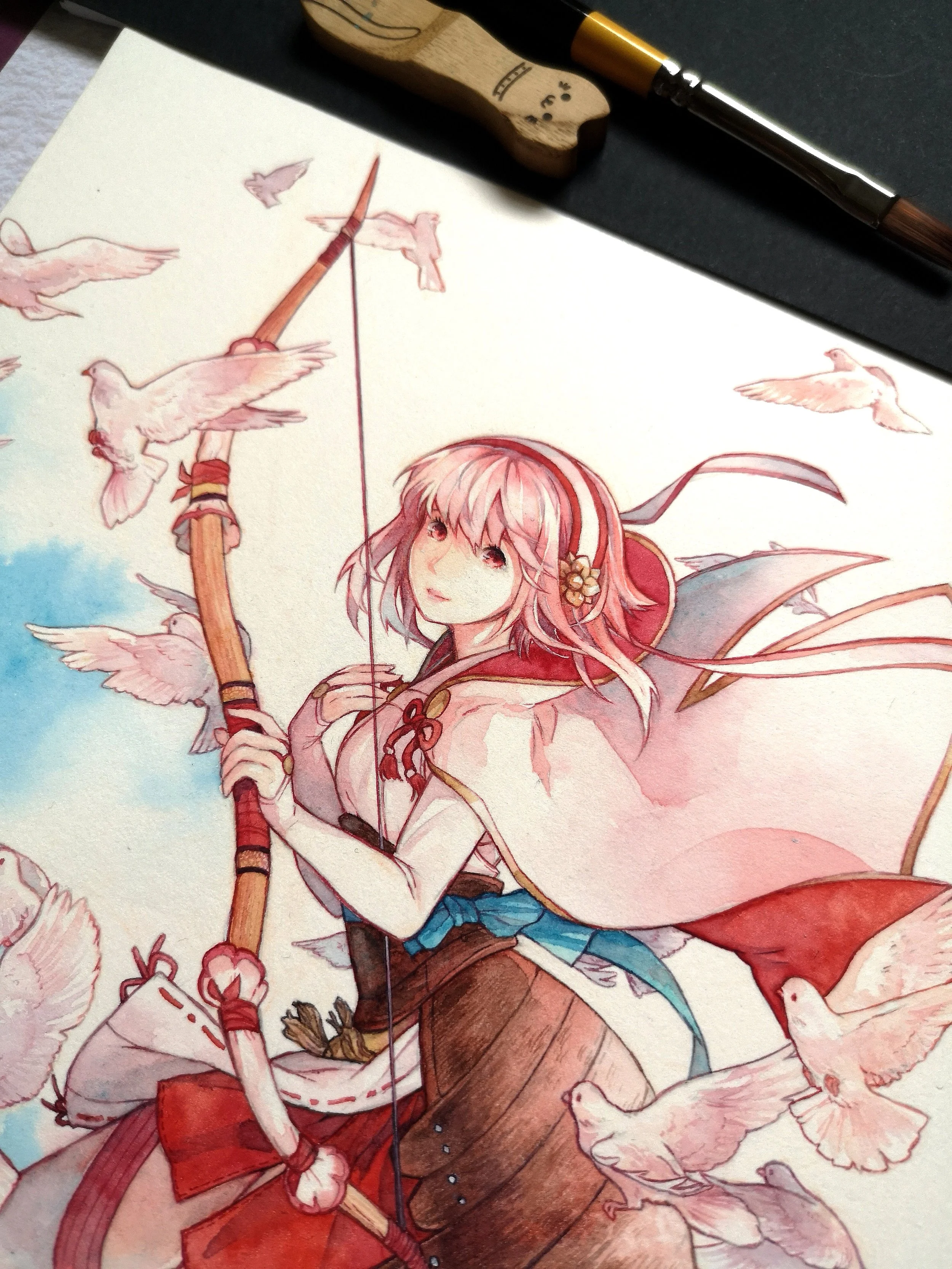 Watercolour of Sakura from Fire Emblem