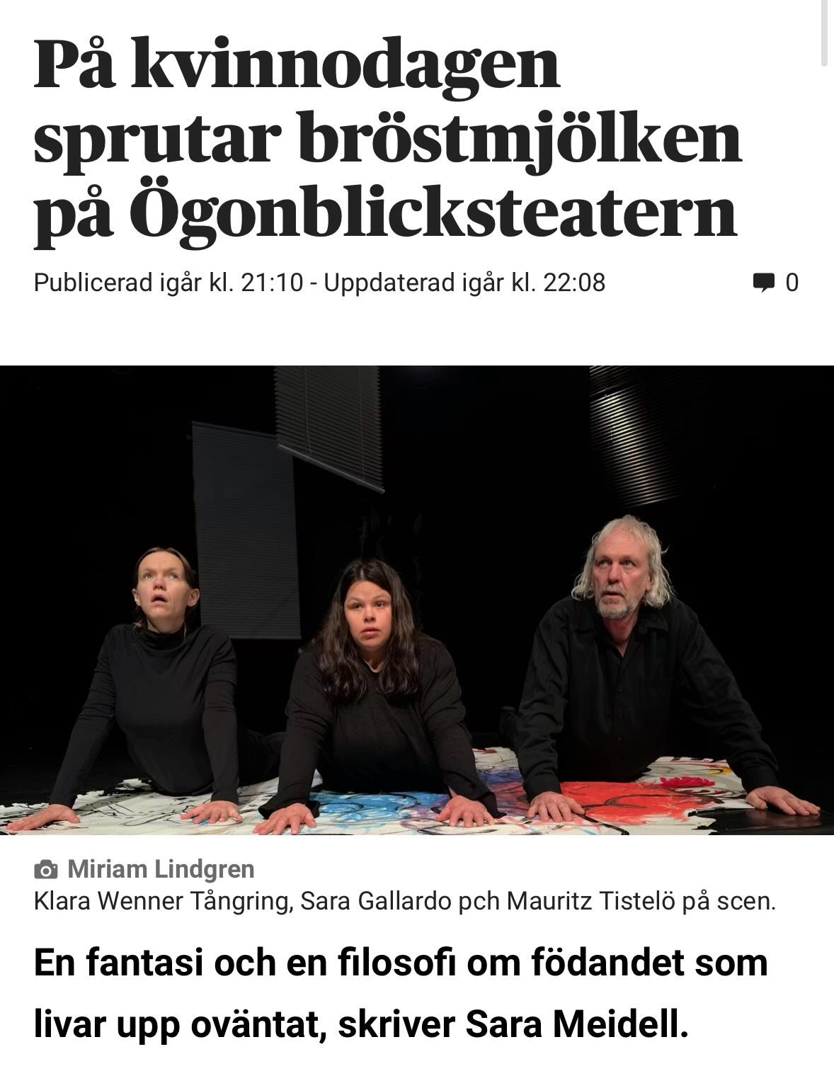 Tjoho! Recension i @vasterbottenskuriren 🌟🌟 
Hela texten &auml;r skriven av @sarameidell och finns som l&auml;nk i profilen!