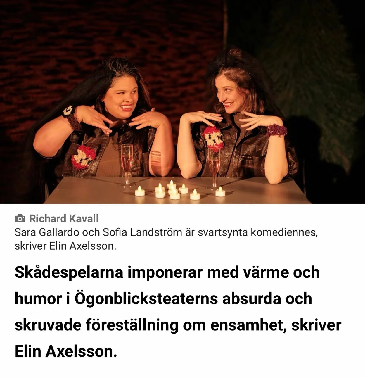 ✨🔮En vecka kvar till f&ouml;rest&auml;llning!🔮✨

I oktober hade Ensamheten tur &amp; retur premi&auml;r och f&ouml;rst&auml;llningen recenserades av Elin Axelsson i V&auml;sterbottens-Kuriren💫

25 &amp; 27 mars kl 19.00 spelas f&ouml;rest&auml;lln