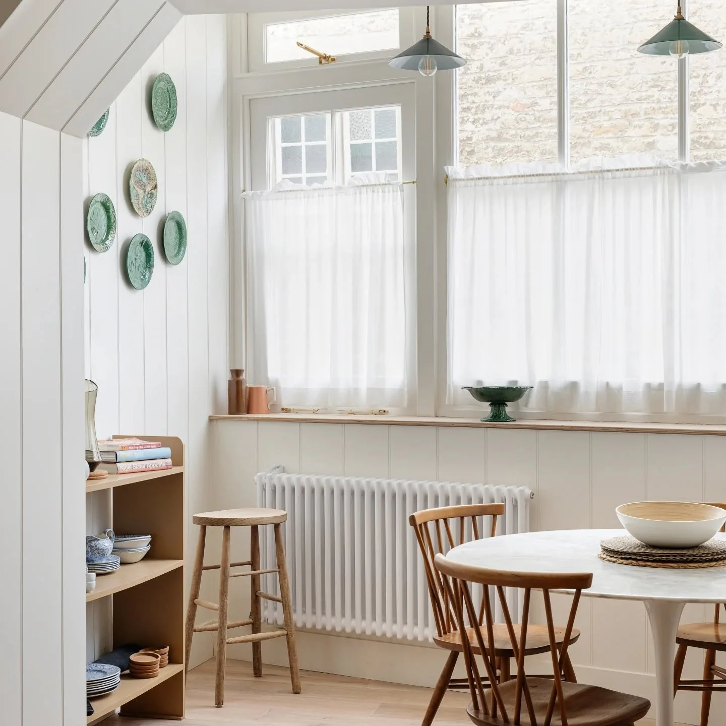 Recently completed project Moss cottage in Wellow. A early 18th century cottage and former shop. Simple clean interiors with exposed old beams, modern walls clad in bead and butt boarding, light from the former shop windows and retained character. A 