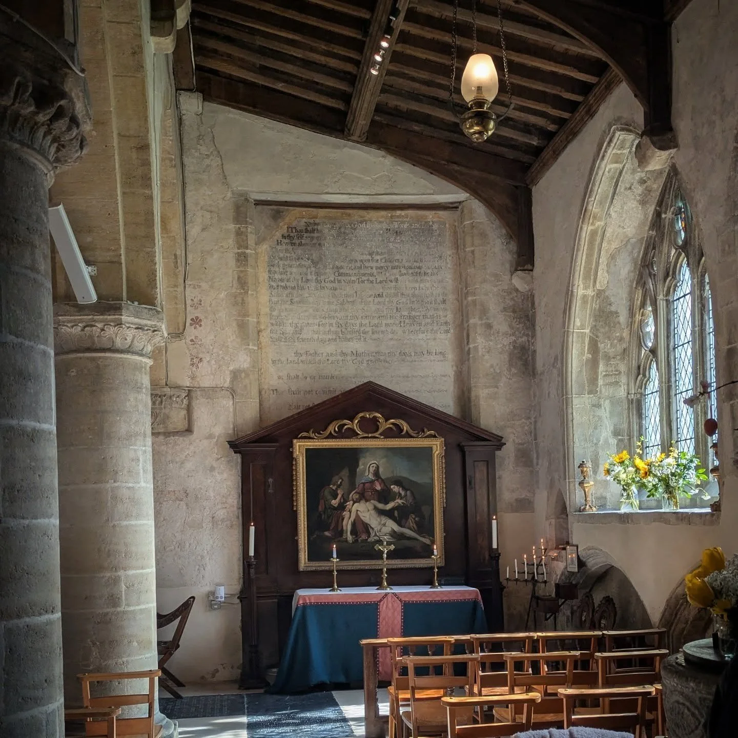 A visit to a church that is a wonderful chronicle of craftsmanship that began in the 12th century.

The walls are a masterclass in texture&mdash;centuries of lime-wash have created a soft, undulating surface that holds the light rather than reflectin