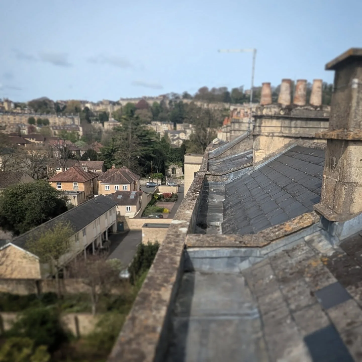 There&rsquo;s something transformative about seeing Bath from the rooftops. Today&rsquo;s site inspection took us above the parapets, offering a rare vantage point over the city&rsquo;s iconic honey-colored stone and rolling hills.

As the spring sun