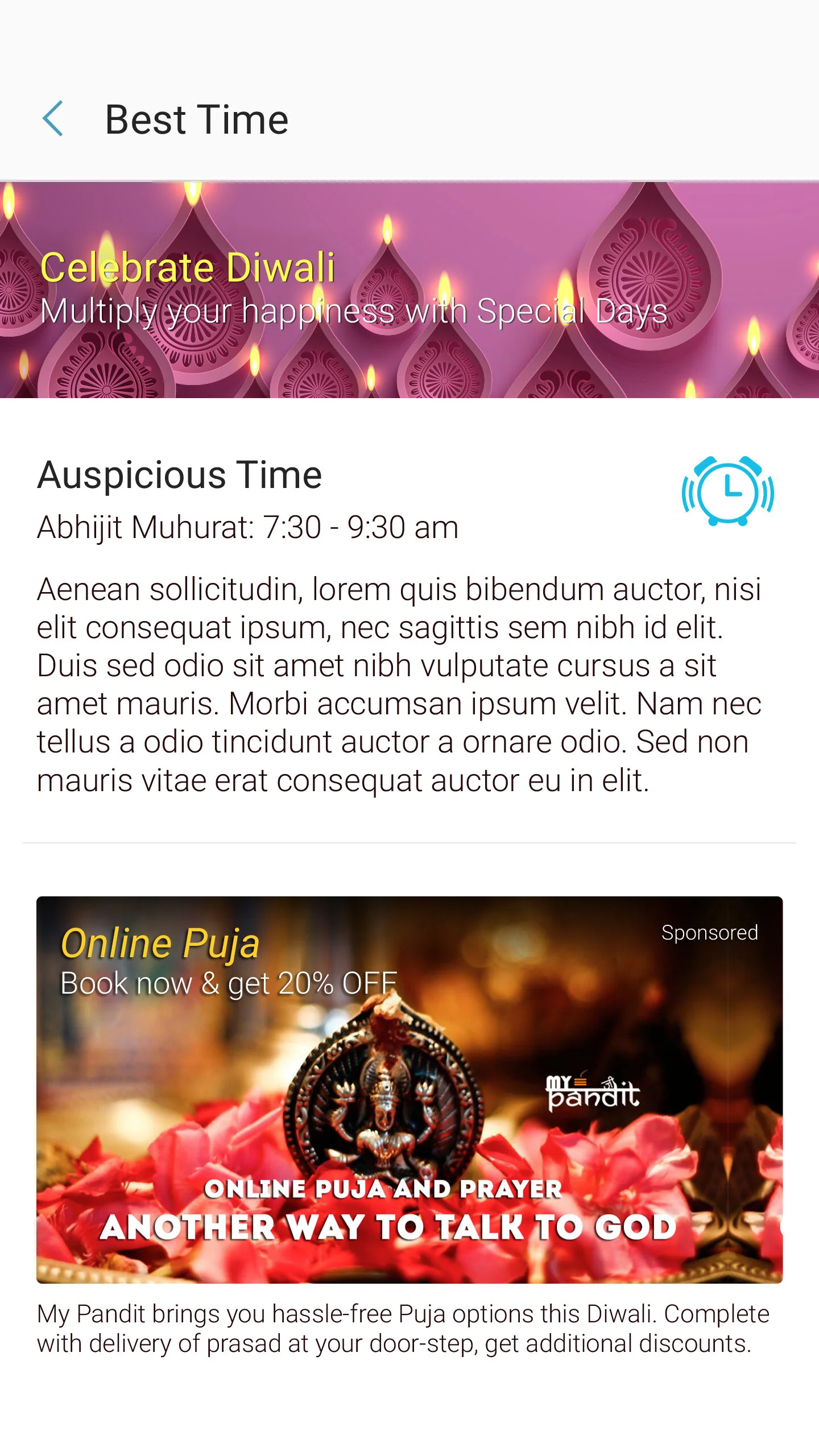 Best Time / Auspicious Time