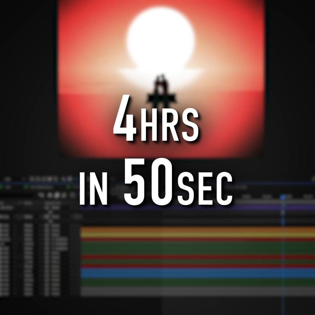 Time lapse of making the previous post.
How it was made:
- The people are shapes made in their own precomp and animated using puppet pins and DUIK. 
- Fast box blur and simple choker effects to make the sun merge with the water.
- Colors coordinated 