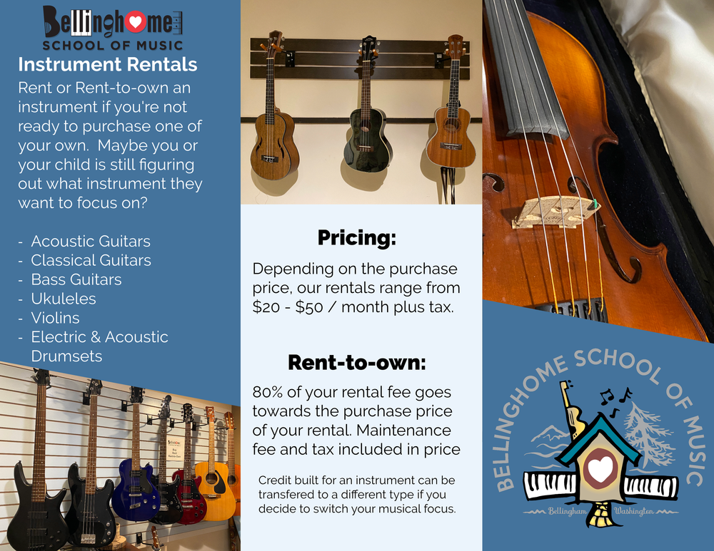 Guitar Rental Bellingham WA Electric Bass Rental Electric Drumset