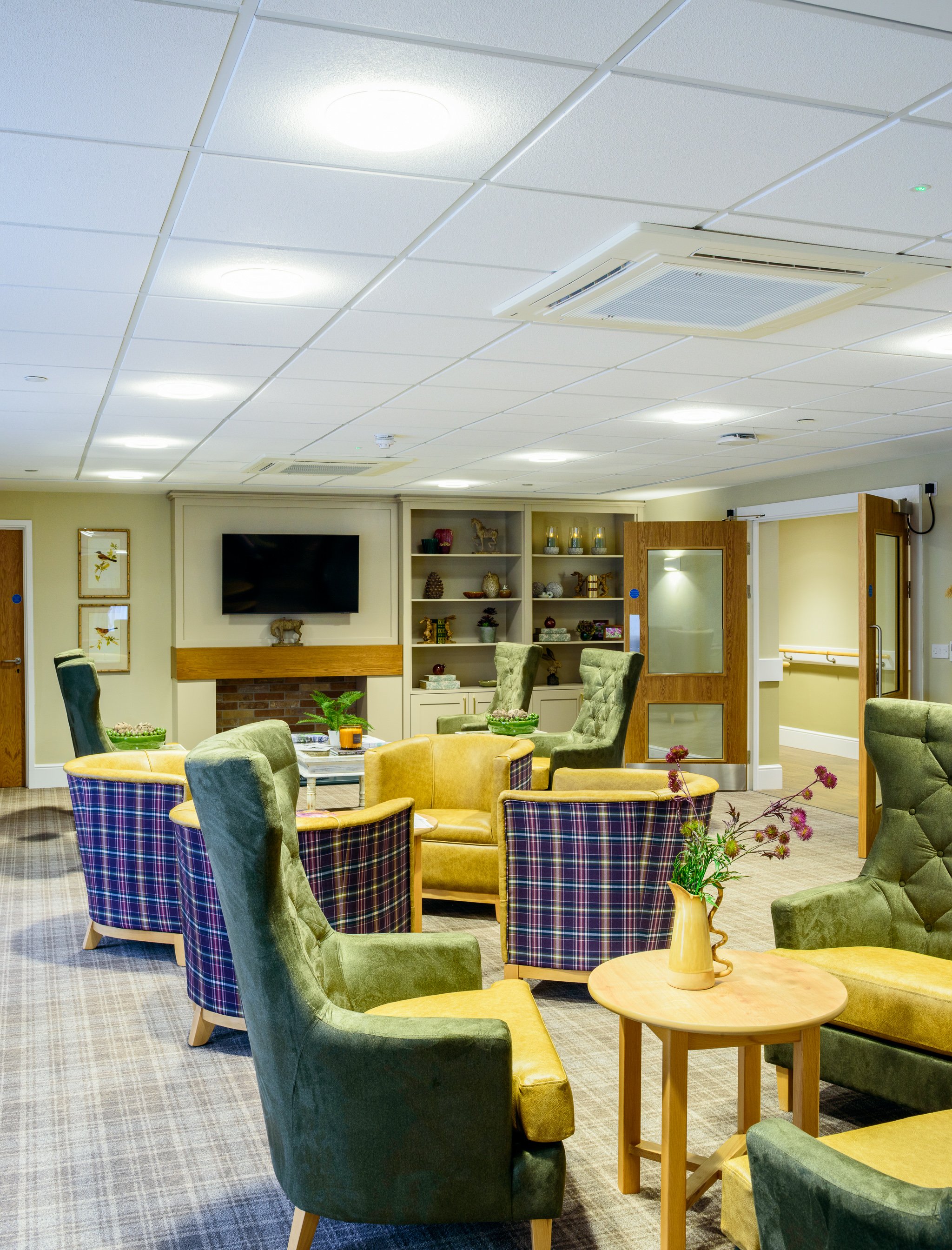 Modern commercial interior photography of Housing 21 communal lounge and bistro.