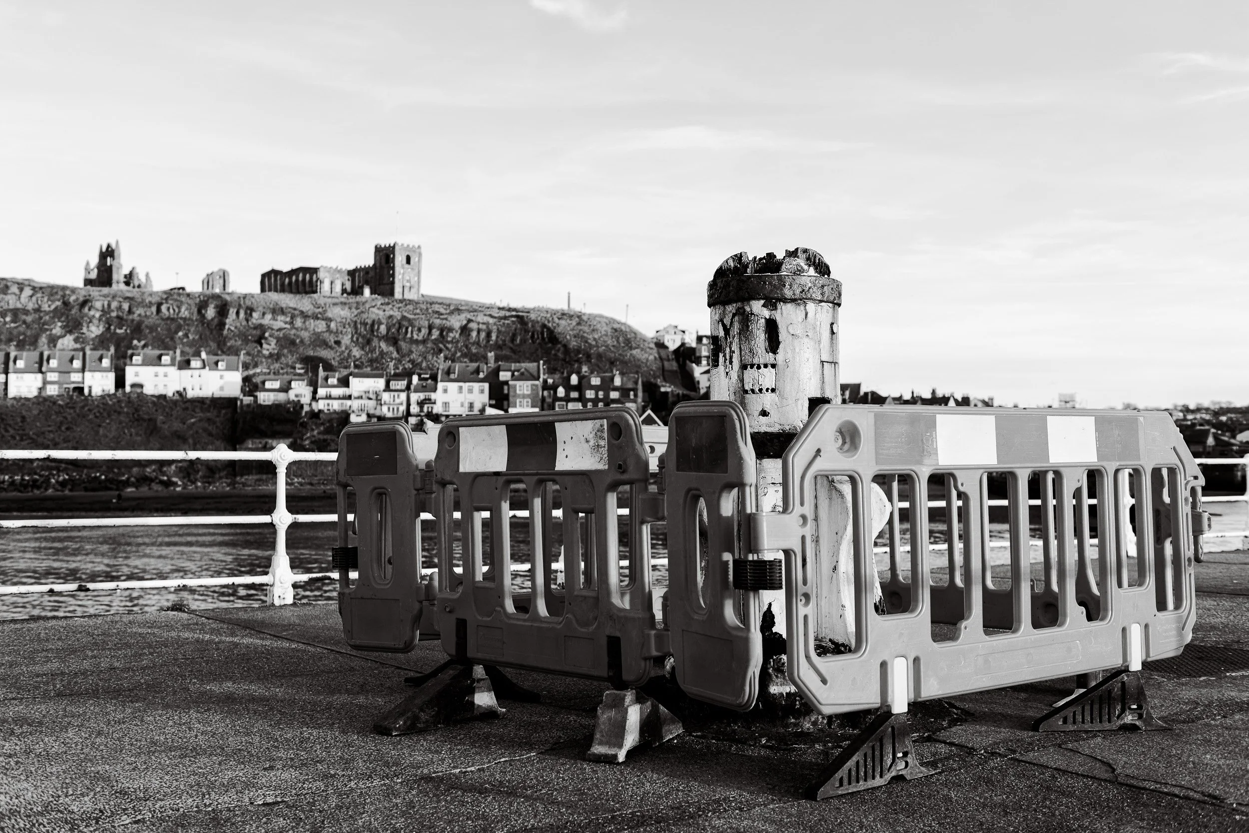 Weathered capstan awaiting replacement as part of the capstan restoration Whitby Harbour by J Hallam Joinery.