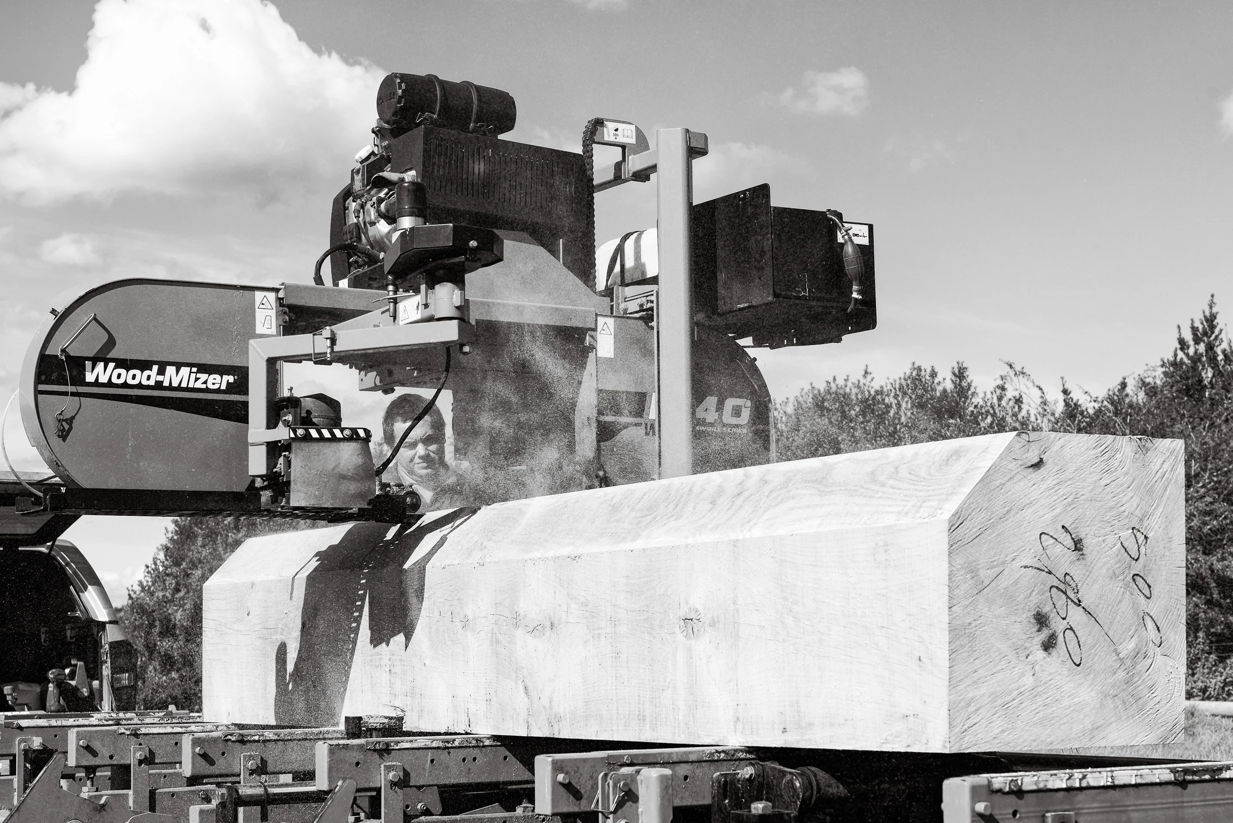 Wood-Mizer Super Hydraulic mill is used to craft the wood in the early stages of building these heritage pieces as part of the capstan restoration Whitby Harbour by J Hallam Joinery.