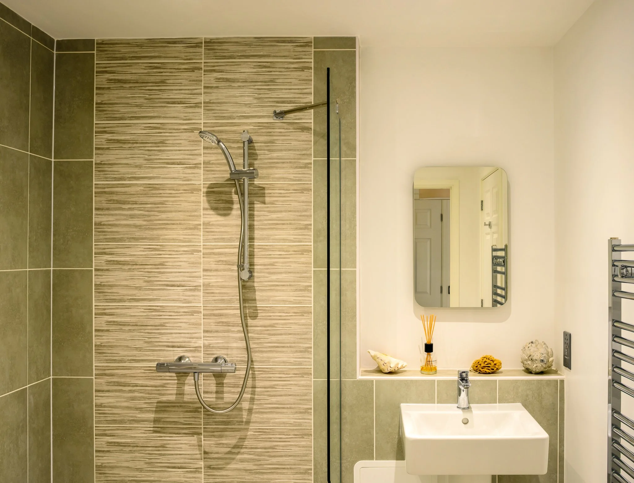 Modern commercial interior photography of Housing 21 assisted living apartment.